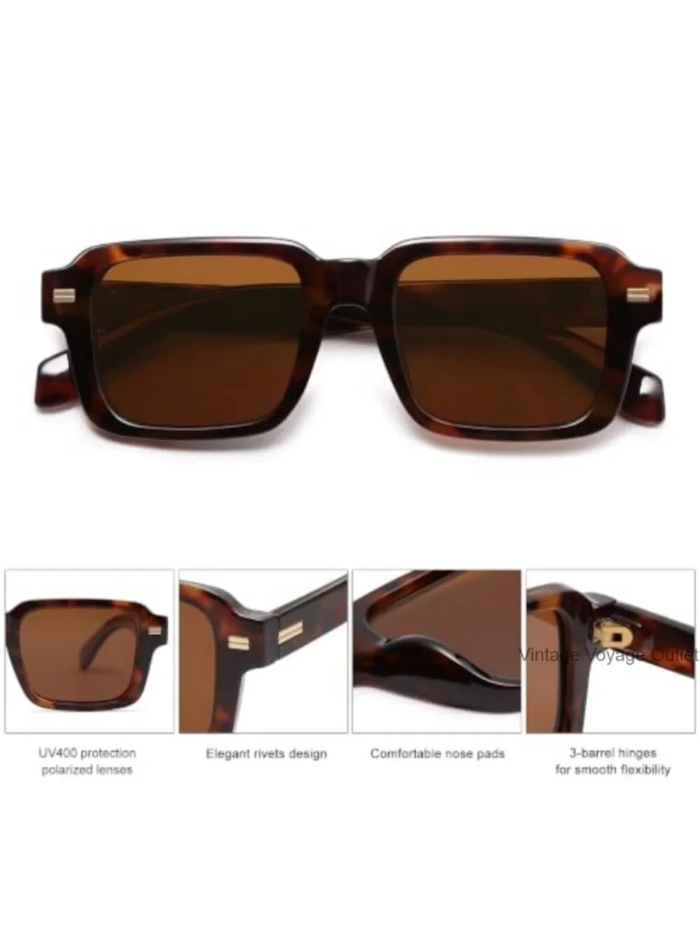 Large Chunky Retro Square Polarized Sunglasses for Women Men UV400